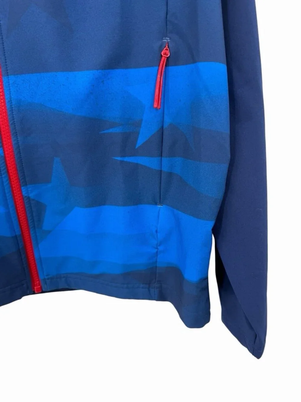 ADIDAS USA Volleyball Men's Blue Stars Stripe Full Zip Track Jacket Small